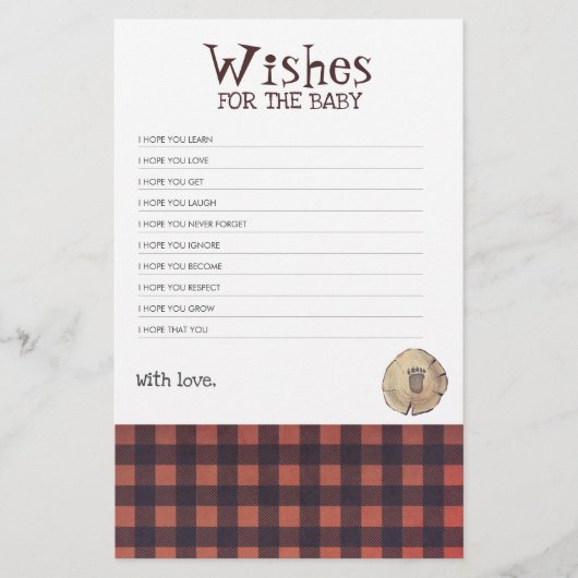 Bear Foot Print Lumberjack Themed Baby Showspiel (Vorderseite)