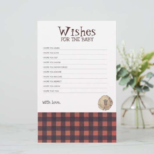 Bear Foot Print Lumberjack Themed Baby Showspiel (Stehend Vorderseite)