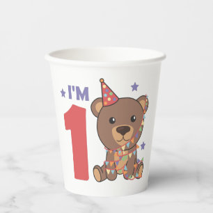Bear For The First Birthday For Children 1 Year Pa Pappbecher
