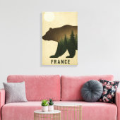 Bear Forest Silhouette Frankreich Natur Leinwanddruck (Insitu (Wohnzimmer))