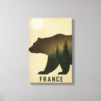 Bear Forest Silhouette Frankreich Natur Leinwanddruck