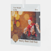 Bear Foto Best Vater Weihnachten Ornament Aus Glas (Vorderseite links)