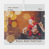 Bear Foto Best Vater Weihnachten Ornament Aus Glas (Vorderseite)