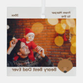 Bear Foto Best Vater Weihnachten Ornament Aus Glas (Rückseite)