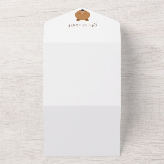 Bear Foto Niedlich Erster Geburtstag Einladung (Außenbereich)