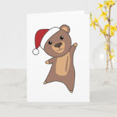 Bear Frohe Weihnachten Winter Tiere Bären Karte (Gelbe Blume)