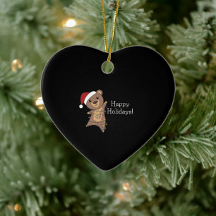 Bear Frohe Weihnachten Winter Tiere Bären Keramik Ornament