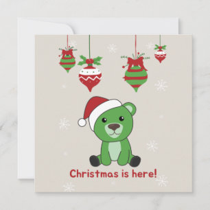 Bear Frohe Weihnachten Winter Tiere Bears Invitati Einladung