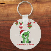 Bear Frohe Weihnachten Winter Tiere Bears Schlüsse Schlüsselanhänger (Vorderseite)