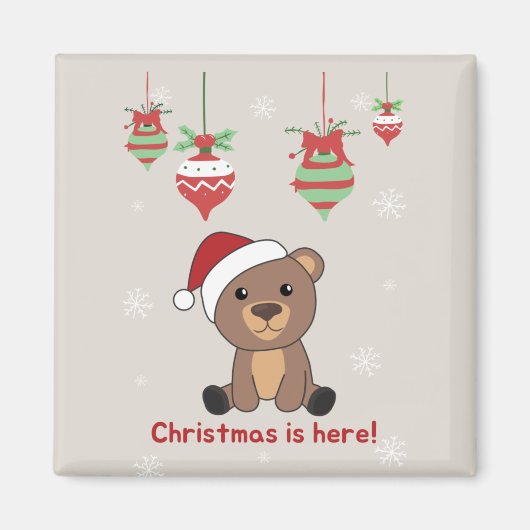 Bear Frohe Weihnachts Winter Tiere Bears Magnet (Vorne)