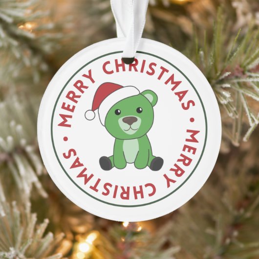 Bear Frohe Weihnachts Winter Tiere Bears Ornament (Baum)