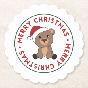 Bear Frohe Weihnachts-Winter-Tiere Bears Paper Co Untersetzer