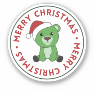 Bear Frohe Weihnachts-Wintertiere Bärensticker Aufkleber