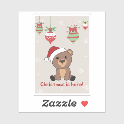 Bear Frohe Weihnachts-Wintertiere Bärensticker Aufkleber (Blatt)