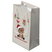 Bear Frohe Weihnachts-Wintertiere Bears Small Gi Kleine Geschenktüte (Rückseite Schrägansicht)