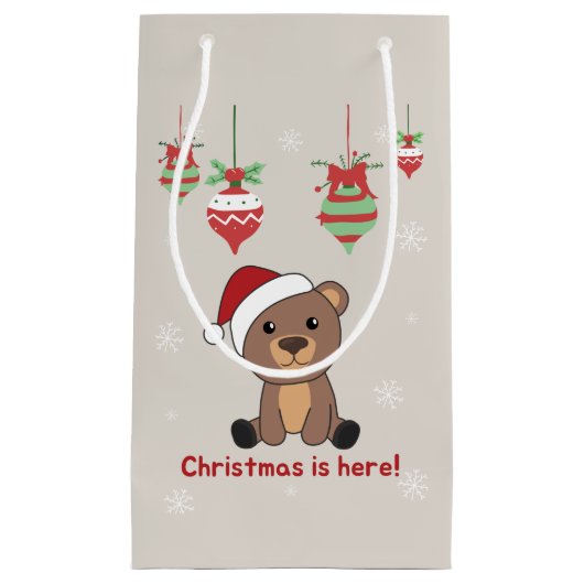 Bear Frohe Weihnachts-Wintertiere Bears Small Gi Kleine Geschenktüte (Vorderseite)