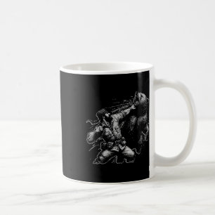 Bear Funny Man Punching Bär Retro Vintag Jagd Kaffeetasse