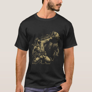 Bear Funny Man Punching Bär Retro Vintag Jagd T-Shirt