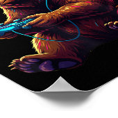Bear Gaming Animal Video Games Funny Bear  Poster (Ecke)