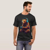 Bear Gaming Animal Video Games Funny Bear T-Shirt (Vorne ganz)
