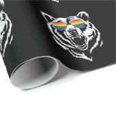 Bear Gay LGBTQ Rainbow Sunglasses Pride Flag Geschenkpapier (Rolleneckpunkt)