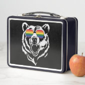 Bear Gay LGBTQ Rainbow Sunglasses Pride Flag Metall Brotdose (Beispiel)