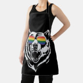 Bear Gay LGBTQ Rainbow Sunglasses Pride Flag Schürze (InSitu)