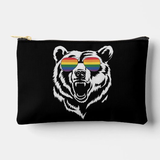 Bear Gay LGBTQ Rainbow Sunglasses Pride Flag Zubehörtasche (Vorderseite)