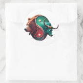 Bear gegen Bull Trading Runder Aufkleber (Tasche)