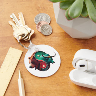 Bear gegen Bull Trading Schlüsselanhänger