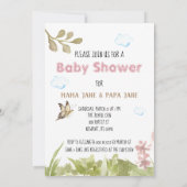 *~* Bear Genießen Blume Baby Girl Dusche Einladung (Rückseite)