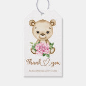 Bear Girl Babydusche Danke Geschenkanhänger (Vorderseite)