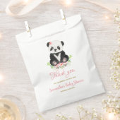 Bear Girl Babydusche Elegante Rosa Grüne Geschenktütchen (Ausgeschnitten)