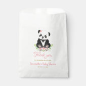 Bear Girl Babydusche Elegante Rosa Grüne Geschenktütchen (Vorderseite)