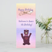 Bear Girl's Birthday Party Einladungen (Stehend Vorderseite)