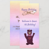 Bear Girl's Birthday Party Einladungen (Vorne/Hinten)