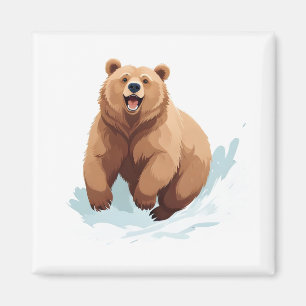 Bear glücklich spielerischer Spaß beim Springen in Magnet
