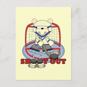 Bear Goalie Shoot Out Hockey Tshirts und Geschenke Postkarte