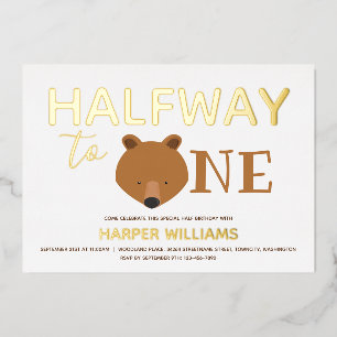 Bear Gold 6 Monate Baby Halbgeburtszeit Folieneinladung