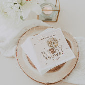 Bear Gold Balloons Babydusche Serviette