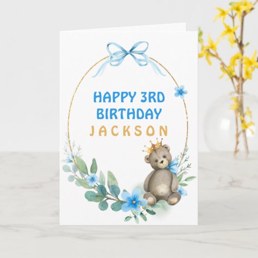 Bear Gold Crown Karte (Gelbe Blume)