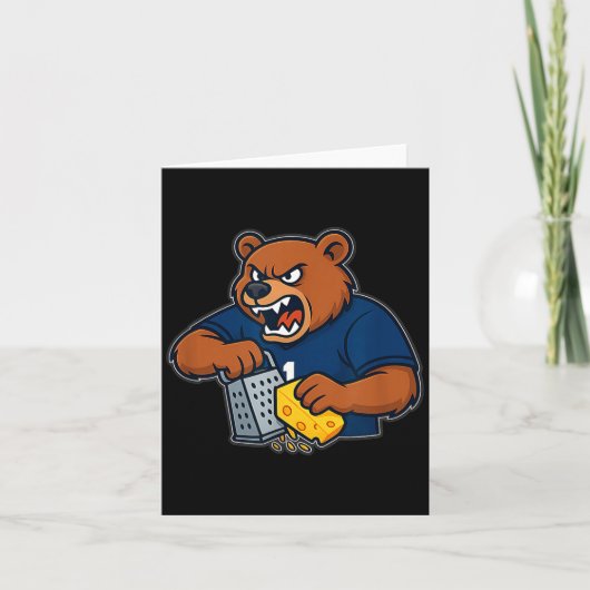 Bear Grating Cheese Funny  Karte (Vorderseite)