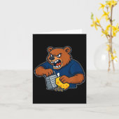 Bear Grating Cheese Funny  Karte (Gelbe Blume)