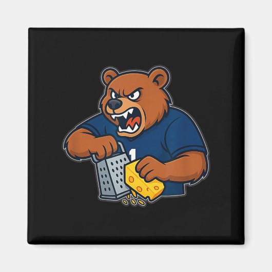 Bear Grating Cheese Funny  Magnet (Vorne)