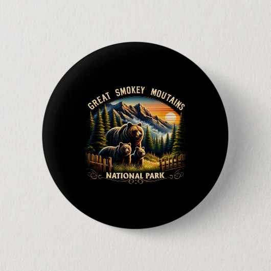 Bear Great Smokey Mountains National Park Black Be Button (Vorderseite)