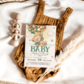 Bear Green Balloons Babydusche Einladung