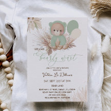 Bear Green Boho Baby Dusche