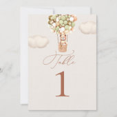 Bear Green Gold Balloons Tischnummer (Vorderseite)