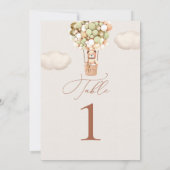 Bear Green Gold Balloons Tischnummer (Rückseite)