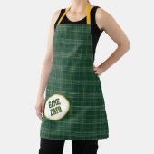 Bear Green & Gold Karierte Pattern Game Day Schürze (InSitu)